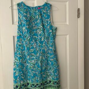 Lilly Pulitzer Turquoise and Lime Midi Dress